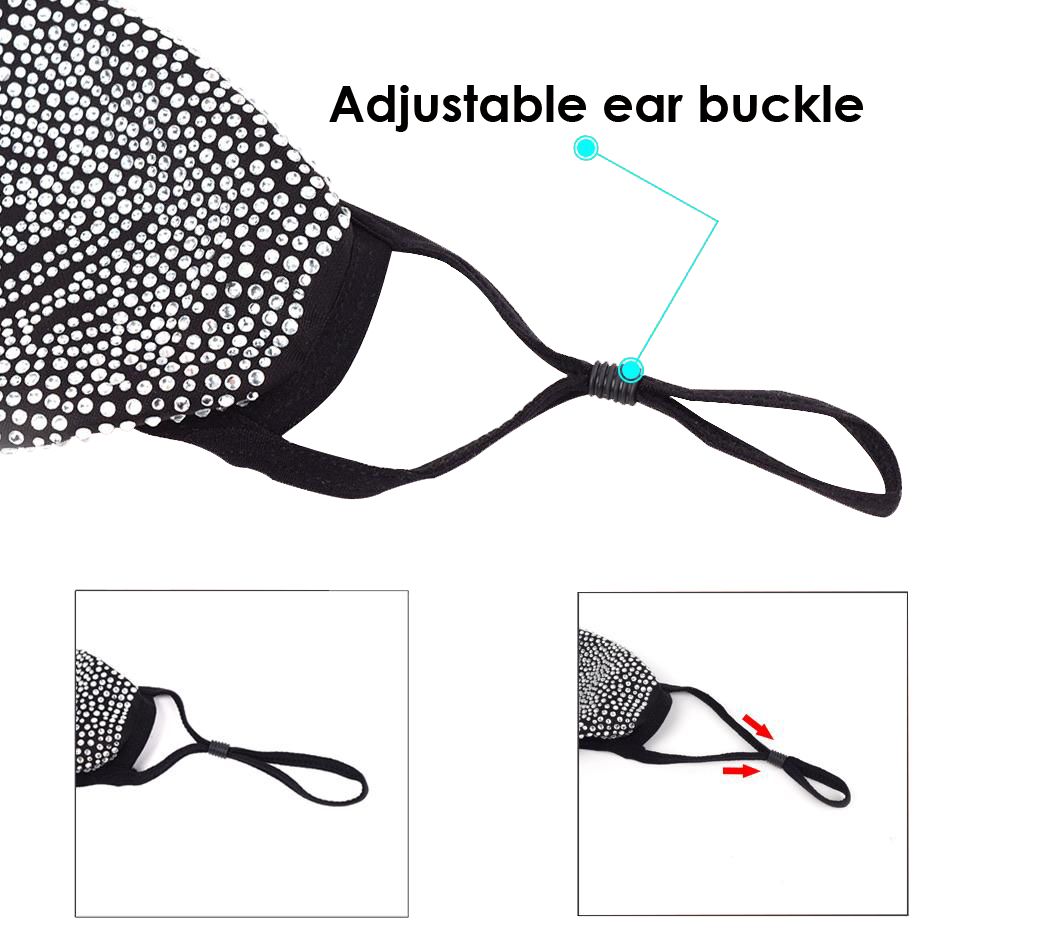 Washable Masks with Rhinestones - Kaitlyn Pan Shoes