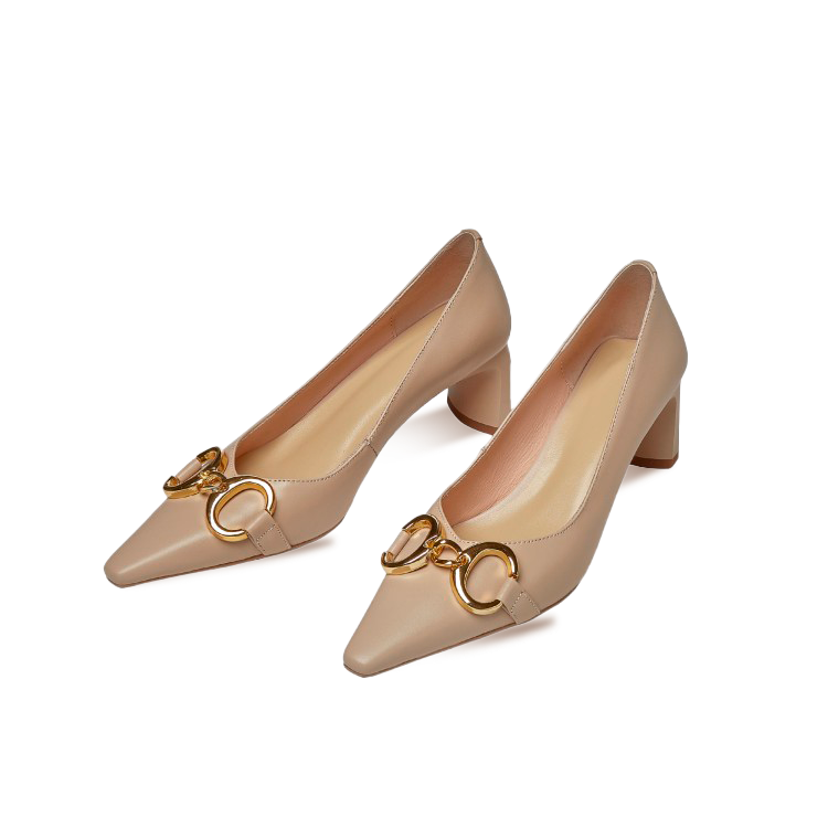 Gigi Square Pointed Toe Block Heel Pumps - Kaitlyn Pan Shoes