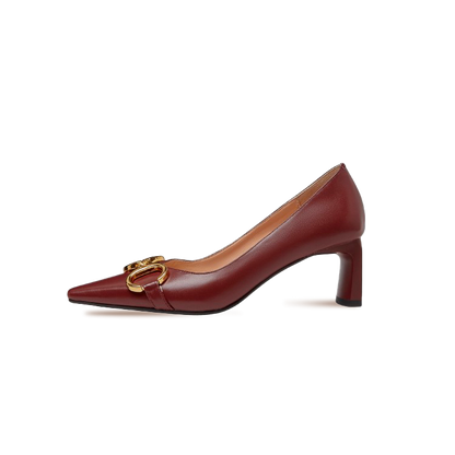 Gigi Square Pointed Toe Block Heel Pumps - Kaitlyn Pan Shoes