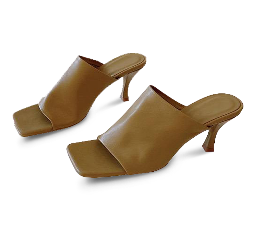 Katie Mid Heel Square Toe Sandals - Kaitlyn Pan Shoes