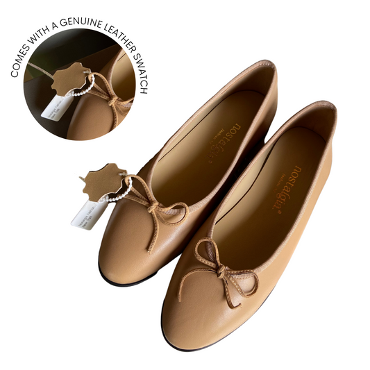 Euphoria Genuine Lambskin Bow Ballet Flats