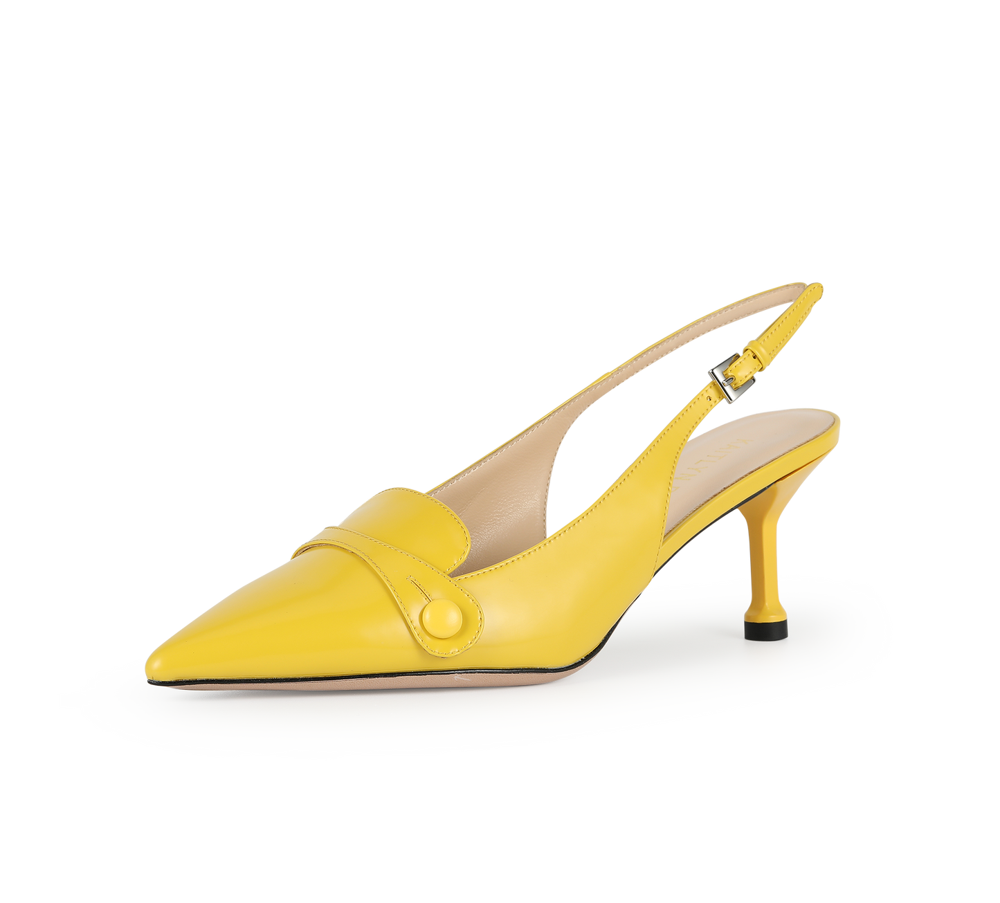 Pointed Toe Kitten Heel Slingbacks - Kaitlyn Pan Shoes