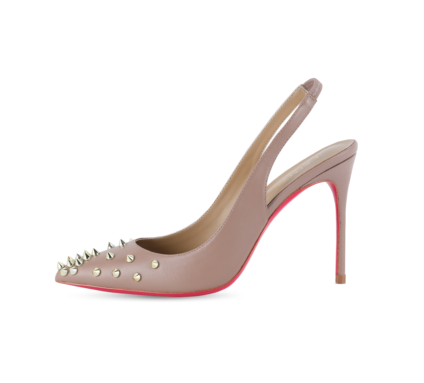 Spiky Slingback Pink Sole Pumps - Kaitlyn Pan Shoes