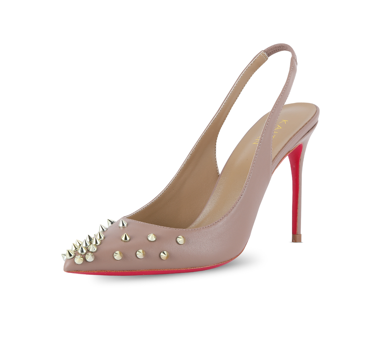 Spiky Slingback Pink Sole Pumps - Kaitlyn Pan Shoes