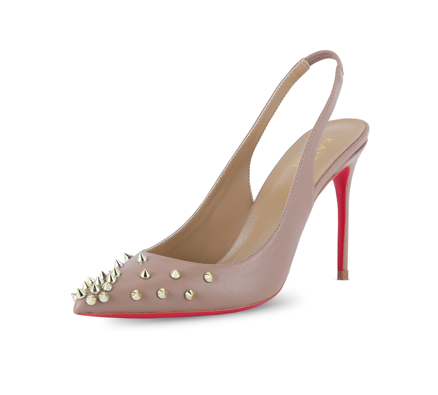 Spiky Slingback Pink Sole Pumps - Kaitlyn Pan Shoes