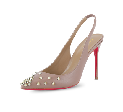 Spiky Slingback Pink Sole Pumps - Kaitlyn Pan Shoes