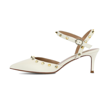 Studded Mid Heel Slingbacks - Kaitlyn Pan Shoes