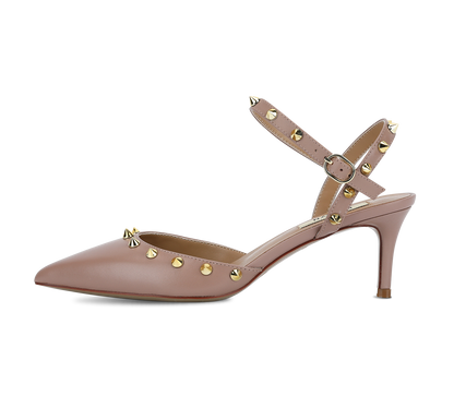 Studded Mid Heel Slingbacks - Kaitlyn Pan Shoes