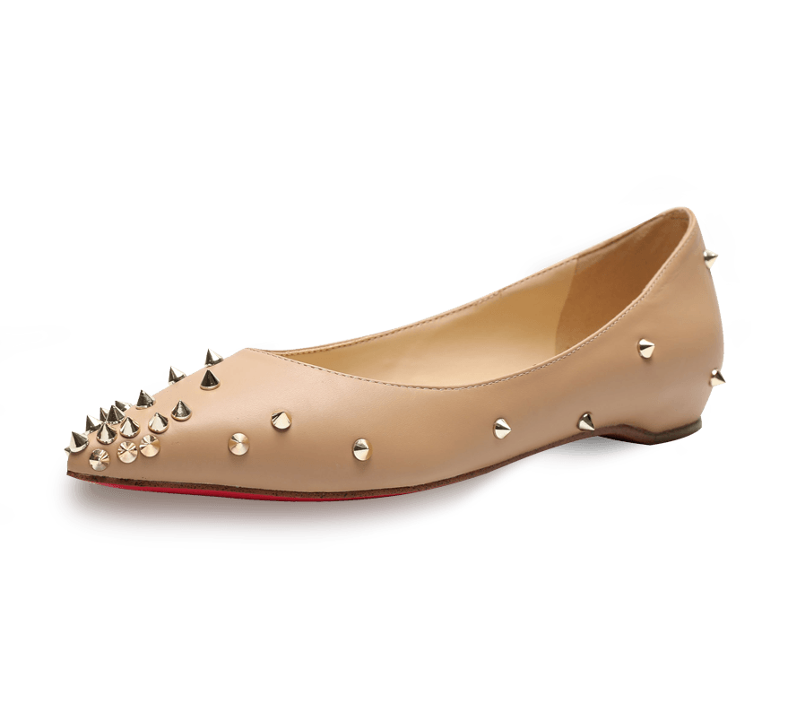 Skittle Studded Leather Flats - Kaitlyn Pan Shoes
