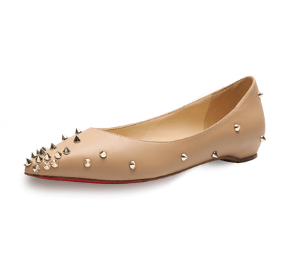 Skittle Studded Leather Flats - Kaitlyn Pan Shoes