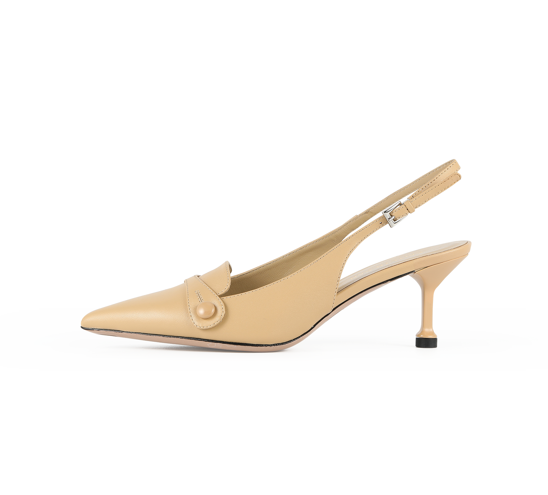 Pointed Toe Kitten Heel Slingbacks - Kaitlyn Pan Shoes