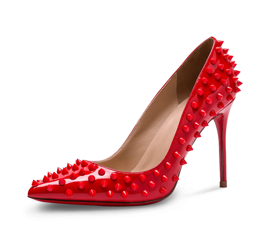 Spikes Red Sole High Heel Pumps - Kaitlyn Pan Shoes