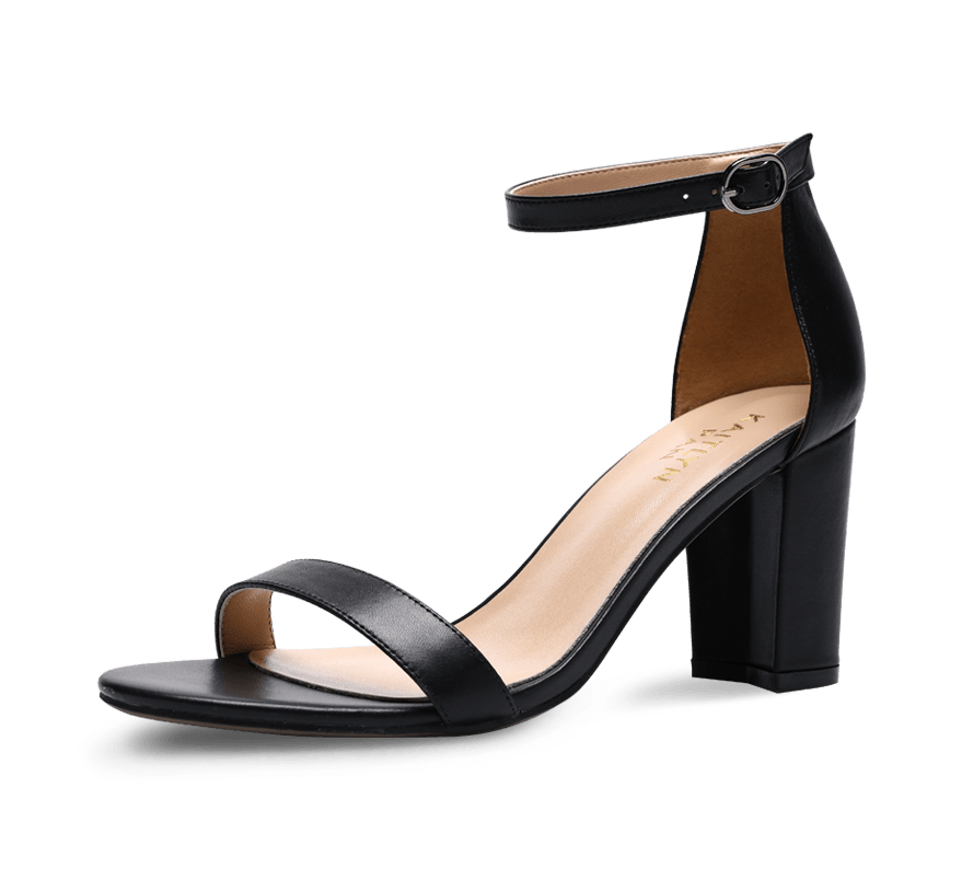 Heather Block High Heel Sandals - Kaitlyn Pan Shoes