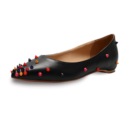 Skittle Studded Leather Flats - Kaitlyn Pan Shoes