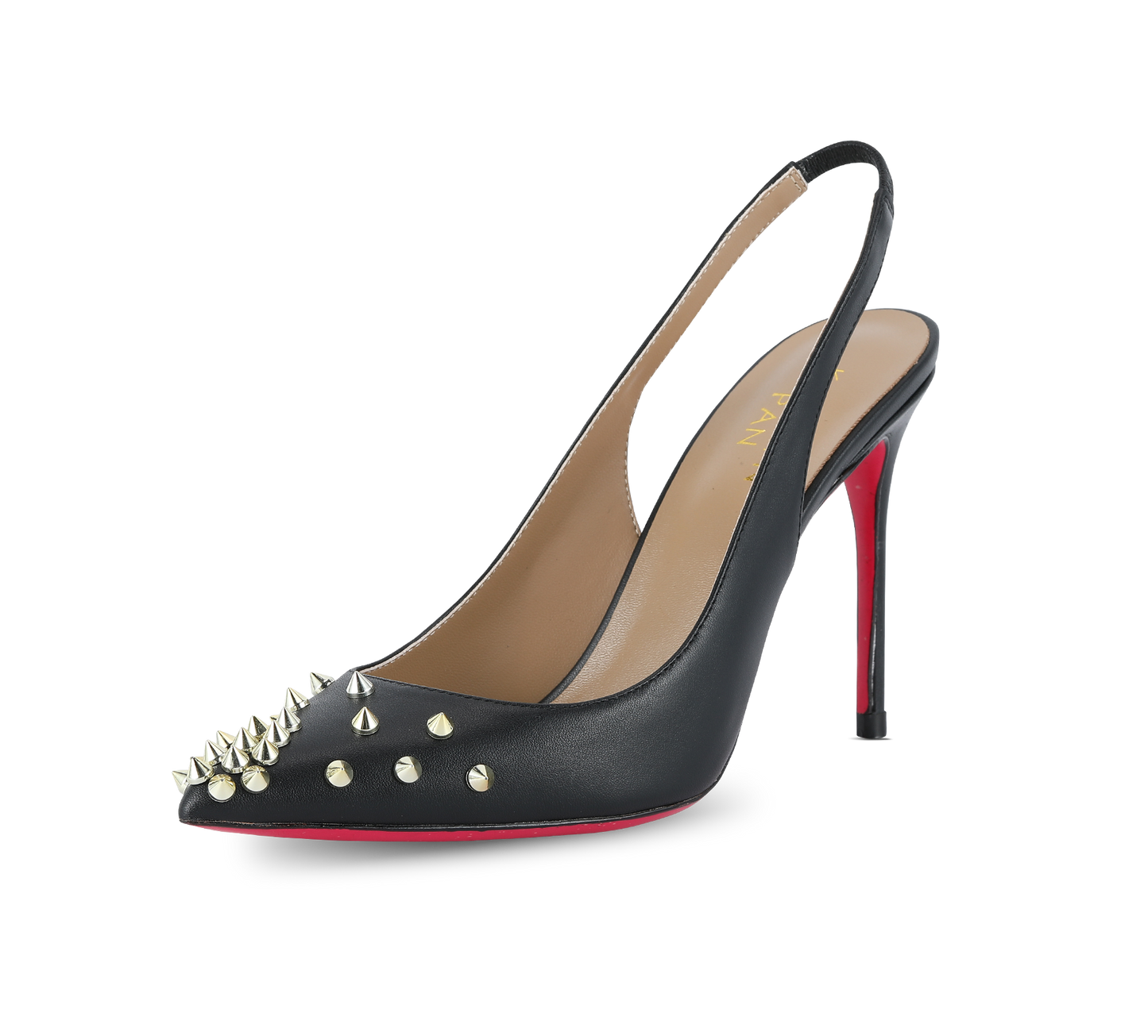Spiky Slingback Pink Sole Pumps - Kaitlyn Pan Shoes