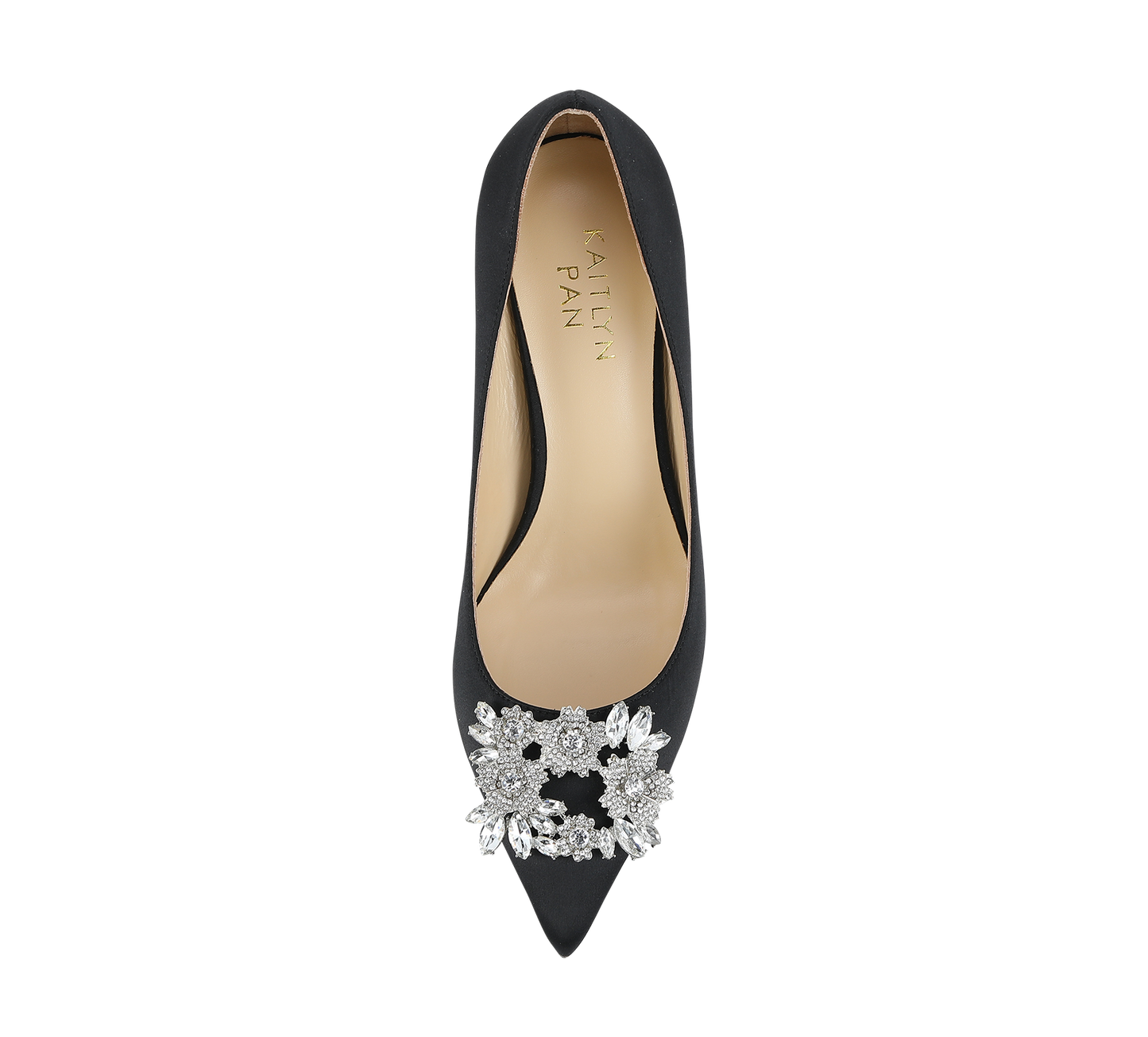 Crystal Buckle Satin Pumps - Kaitlyn Pan Shoes