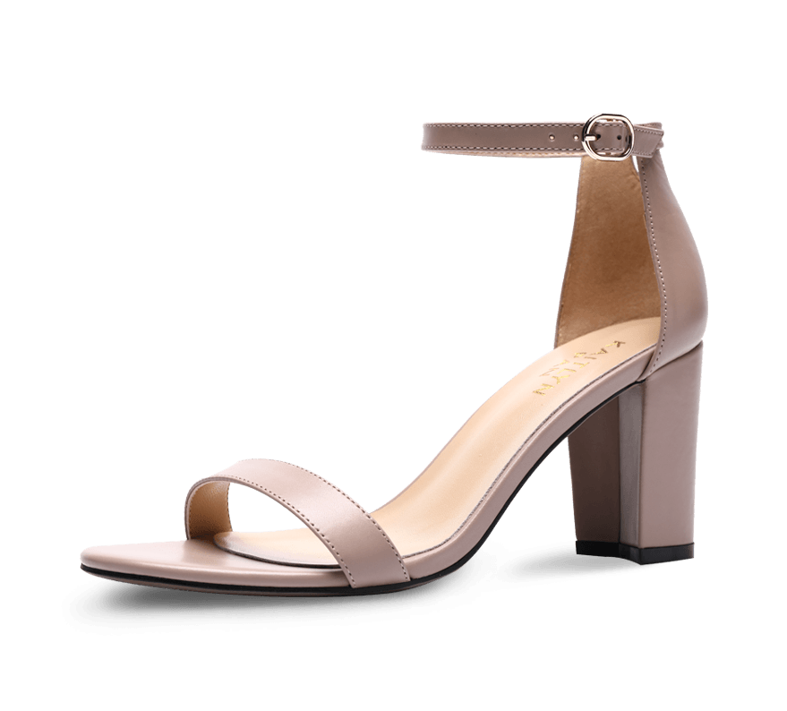 Heather Block High Heel Sandals - Kaitlyn Pan Shoes