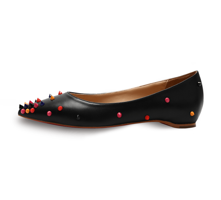 Skittle Studded Leather Flats - Kaitlyn Pan Shoes