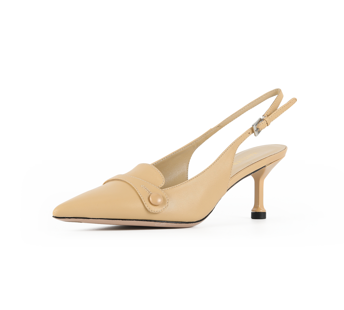 Pointed Toe Kitten Heel Slingbacks - Kaitlyn Pan Shoes