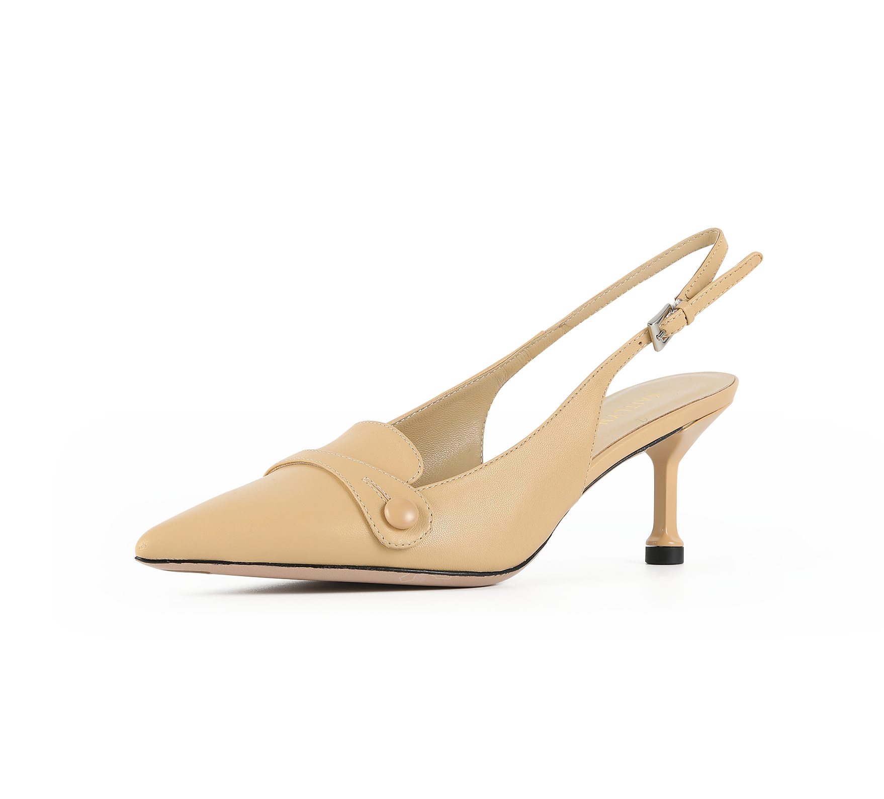 Pointed Toe Kitten Heel Slingbacks - Kaitlyn Pan Shoes