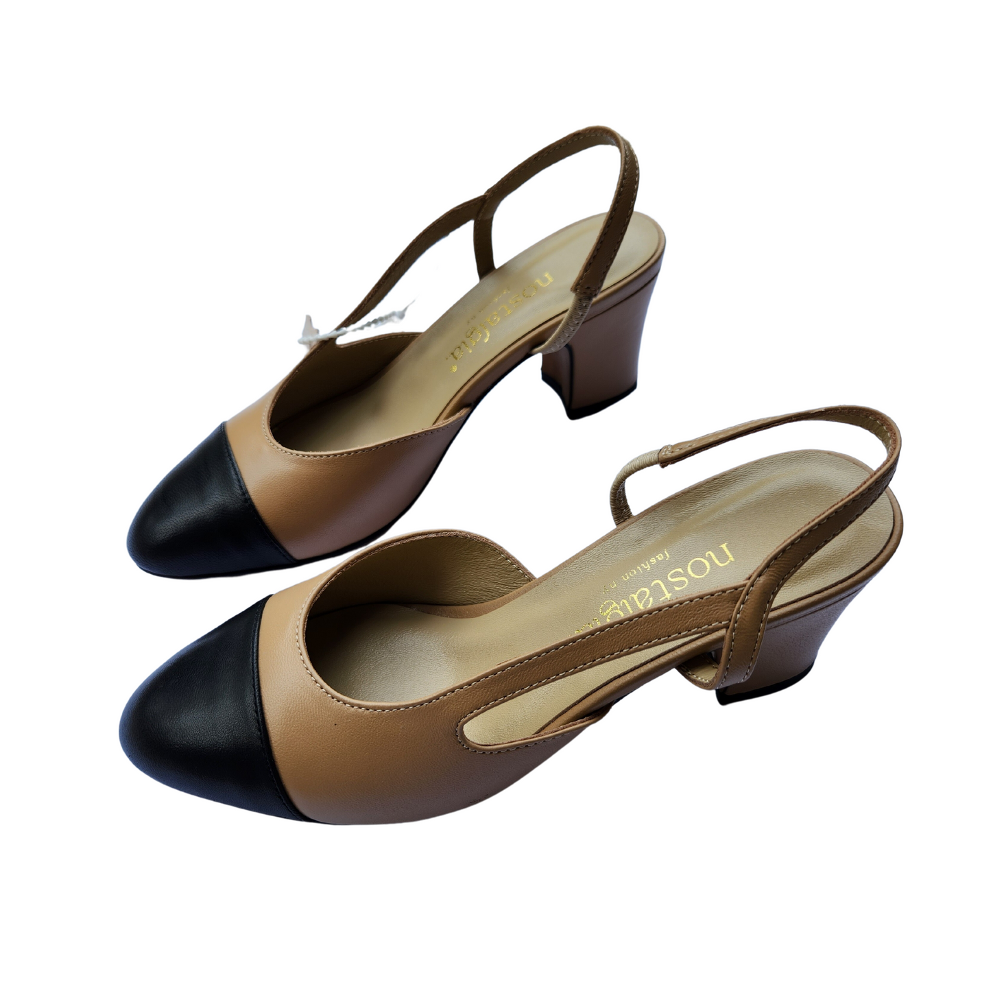 Eleutheria Genuine Lambskin Two Tone Slingbacks