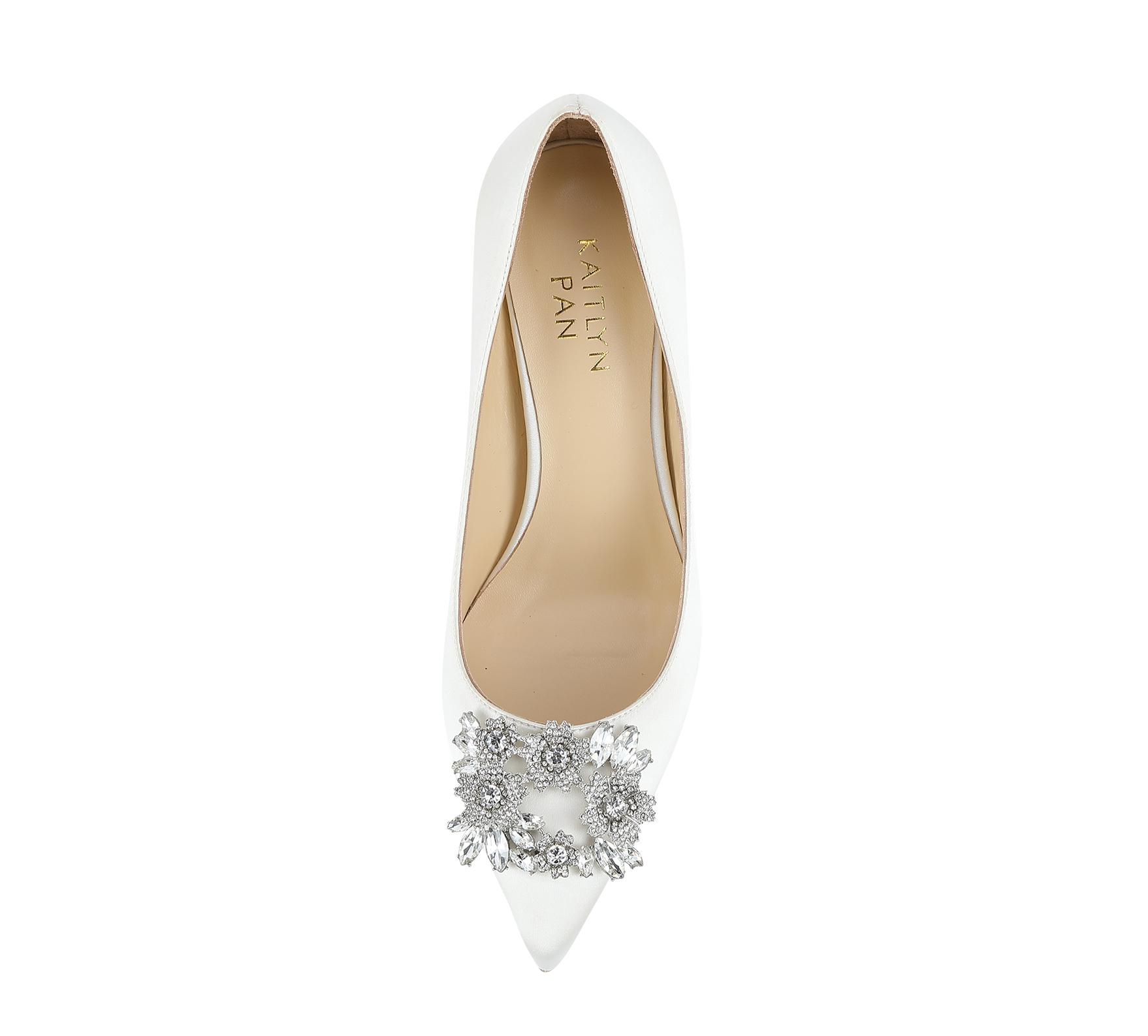 Crystal Buckle Satin Pumps - Kaitlyn Pan Shoes