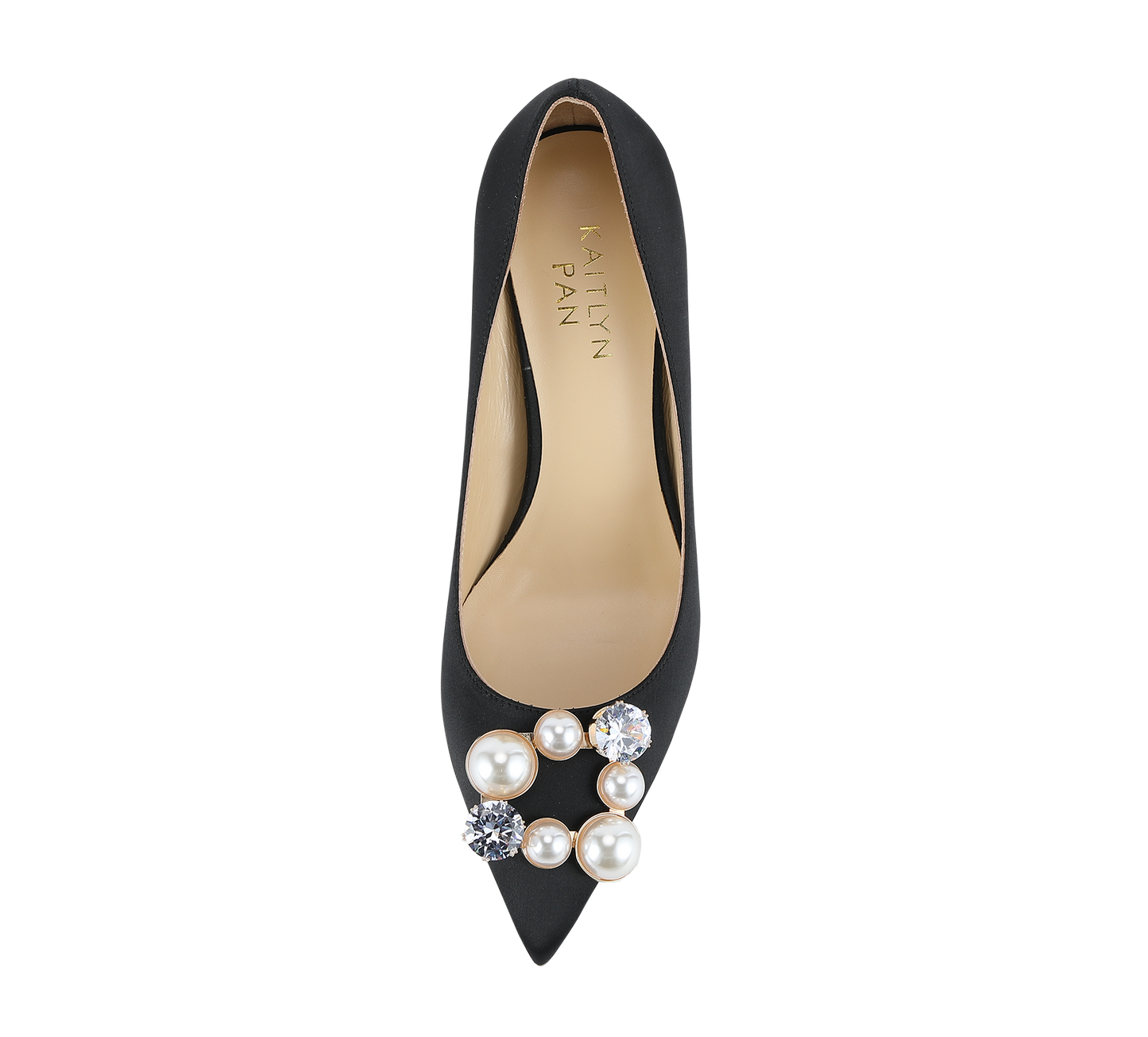 Pearl Buckle Satin Pumps - Kaitlyn Pan Shoes
