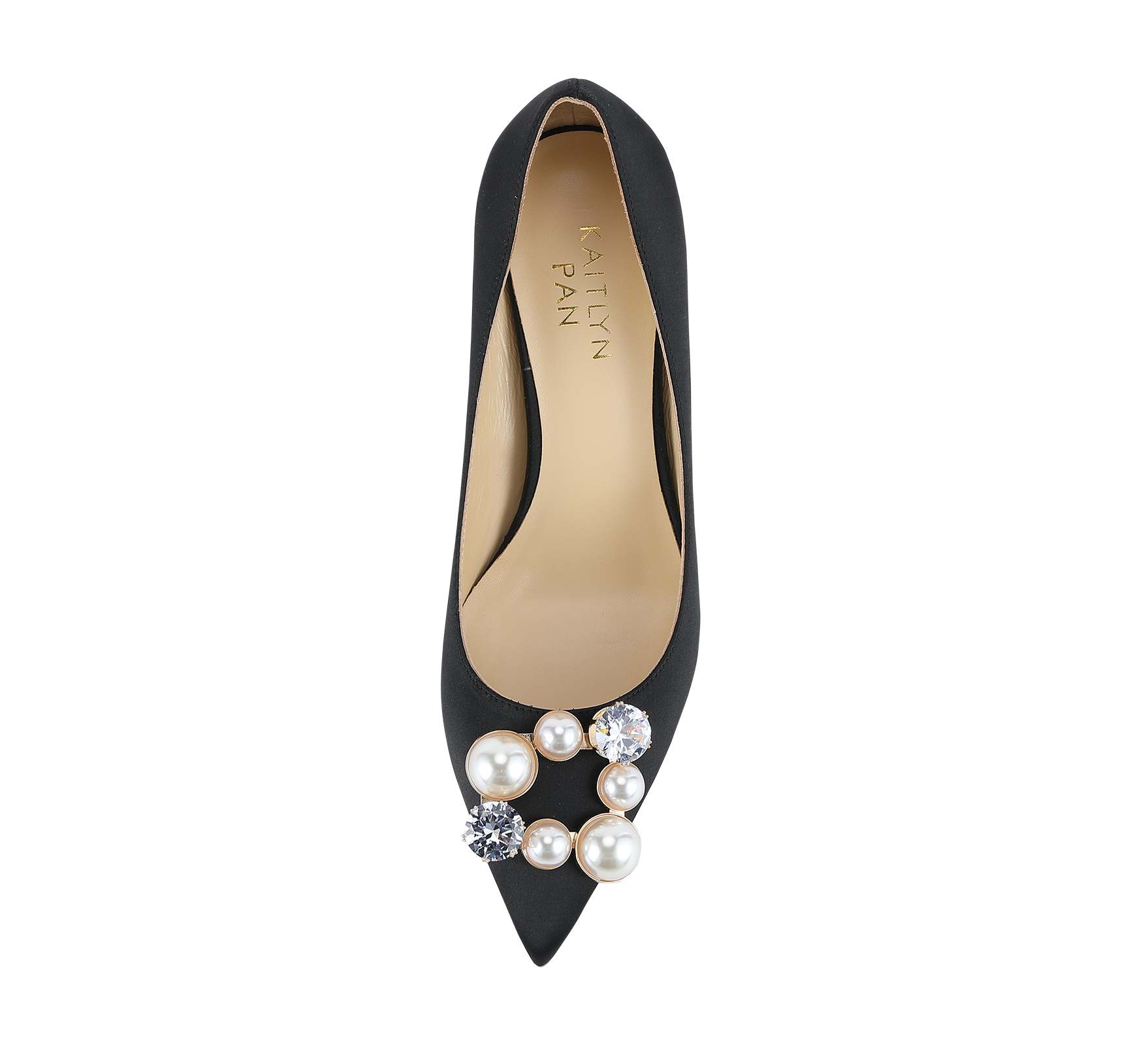 Pearl Buckle Satin Pumps - Kaitlyn Pan Shoes