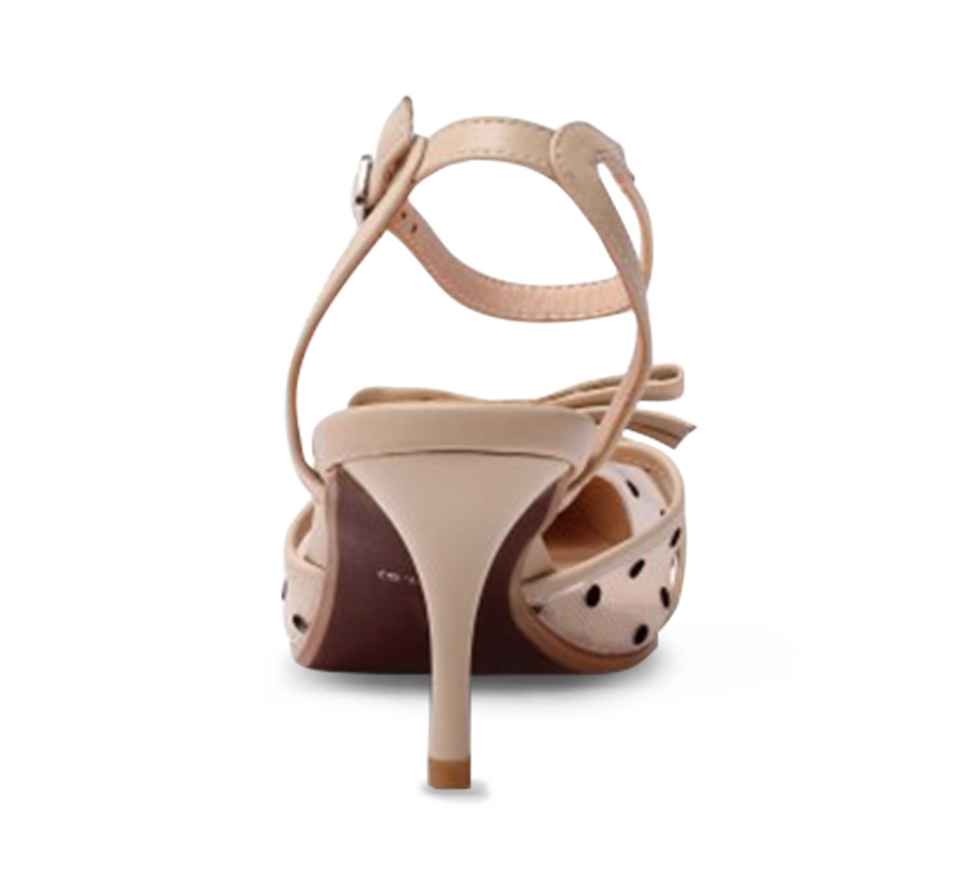 Cara Lace Dot Mid Heel Sandals - Kaitlyn Pan Shoes