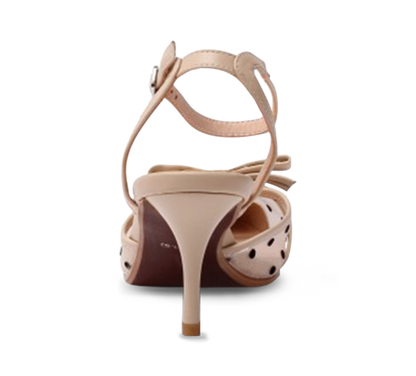 Cara Lace Dot Mid Heel Sandals - Kaitlyn Pan Shoes