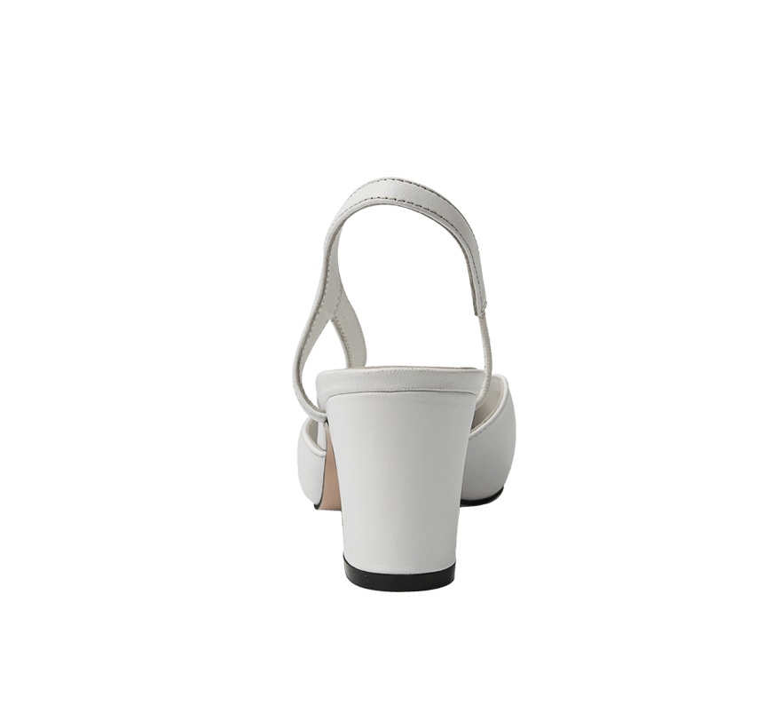 Two Tone Block Heel Slingback Sandals - Kaitlyn Pan Shoes