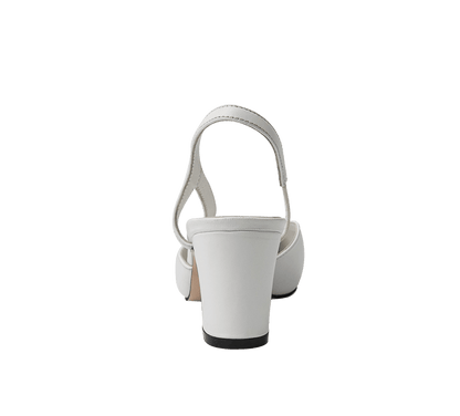 Two Tone Block Heel Slingback Sandals - Kaitlyn Pan Shoes