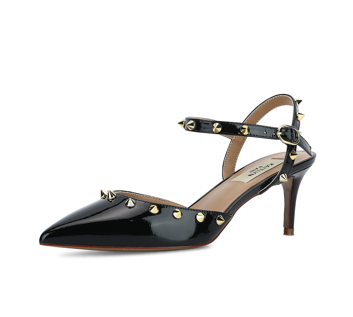 Studded Mid Heel Slingbacks - Kaitlyn Pan Shoes