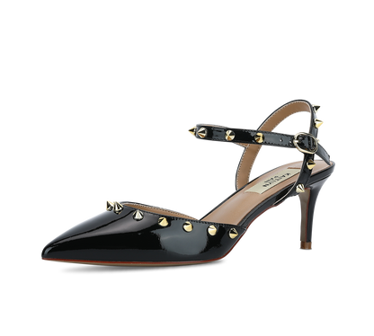 Studded Mid Heel Slingbacks - Kaitlyn Pan Shoes