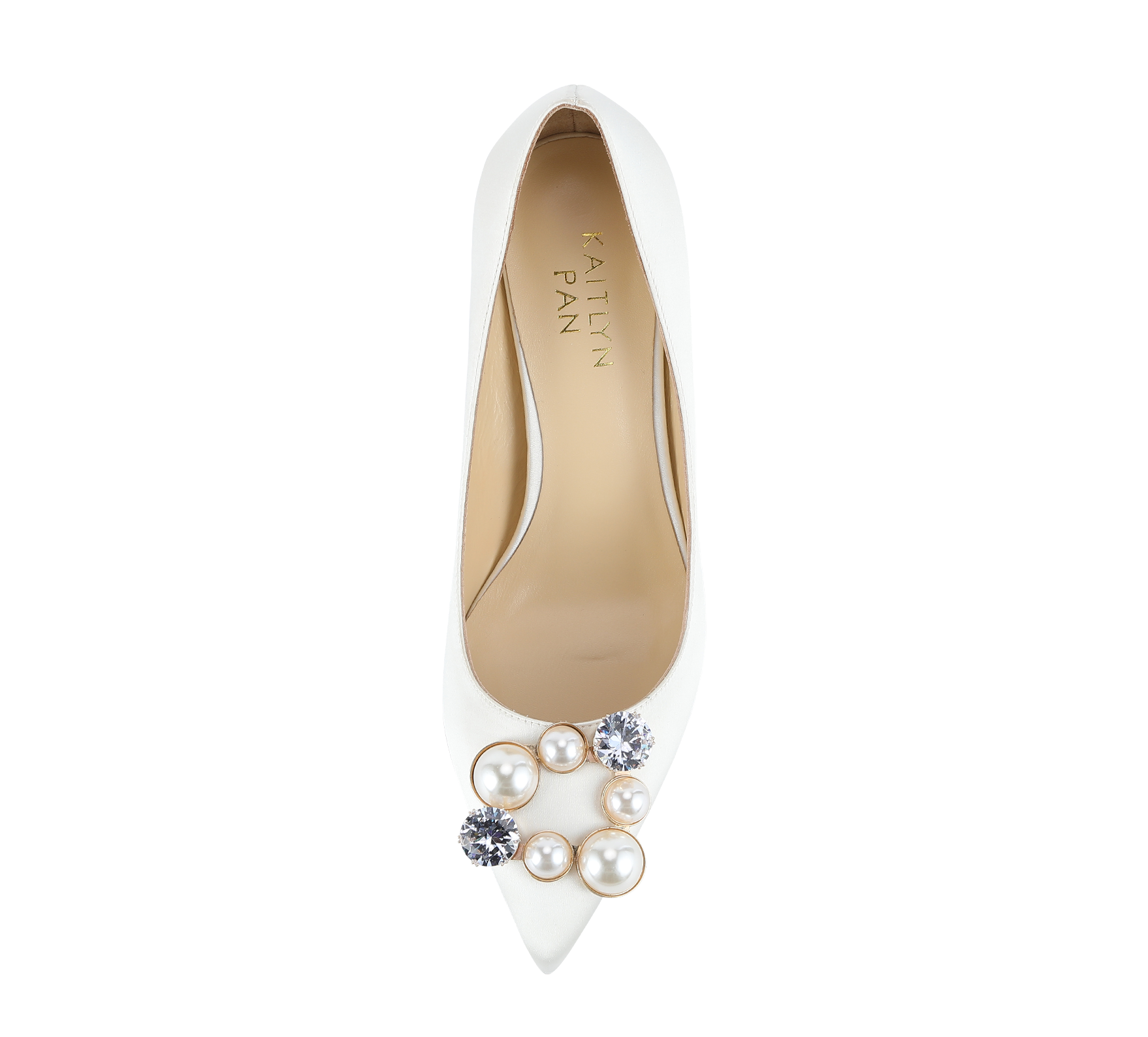 Pearl Buckle Satin Pumps - Kaitlyn Pan Shoes