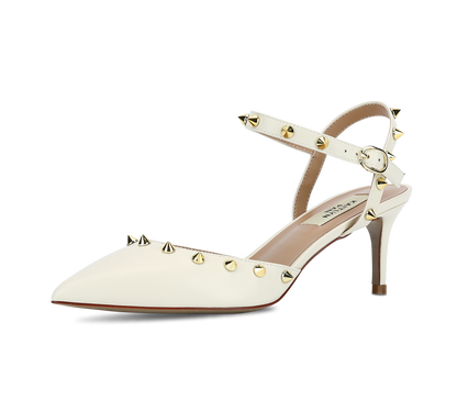 Studded Mid Heel Slingbacks - Kaitlyn Pan Shoes