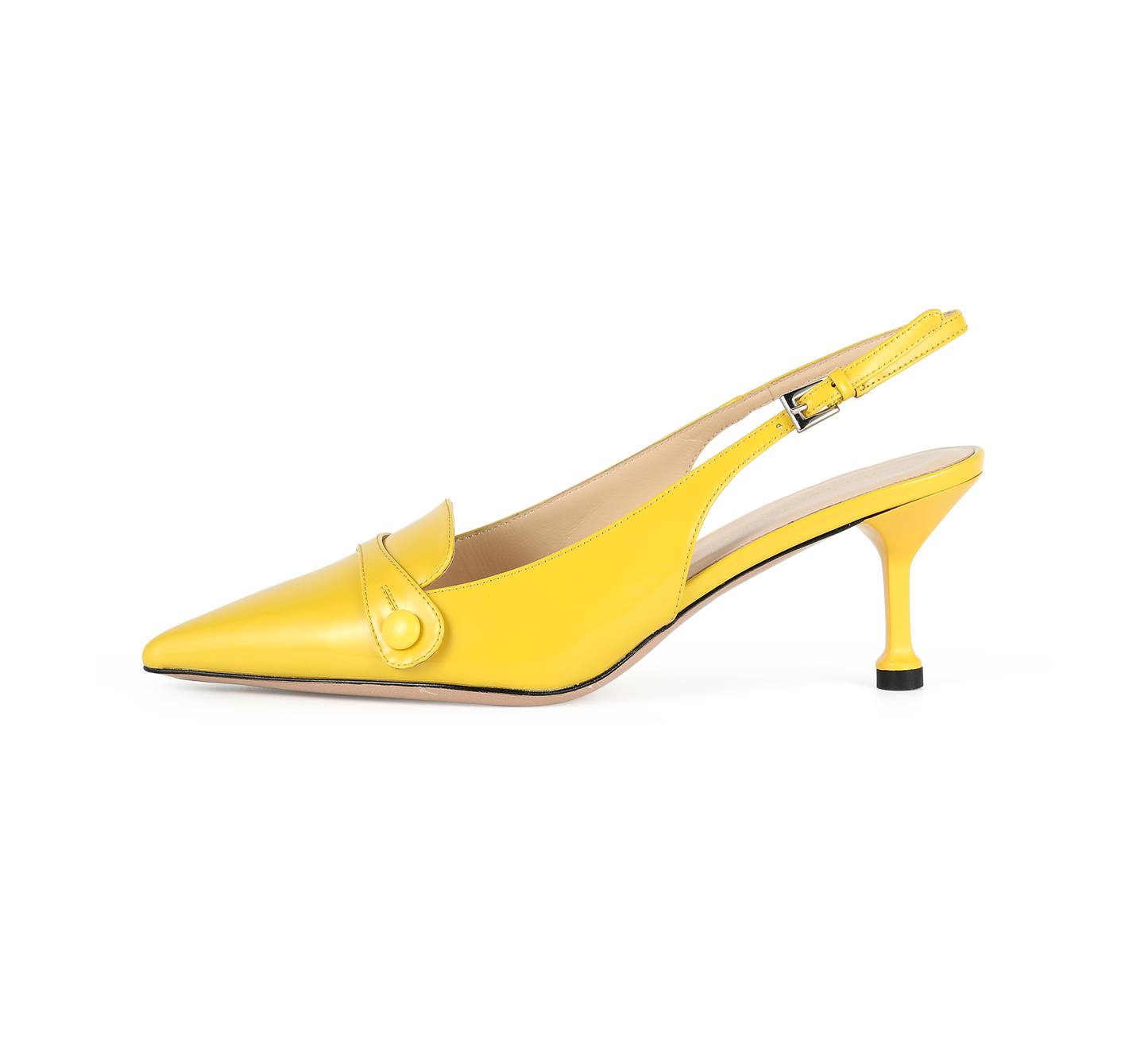 Pointed Toe Kitten Heel Slingbacks - Kaitlyn Pan Shoes