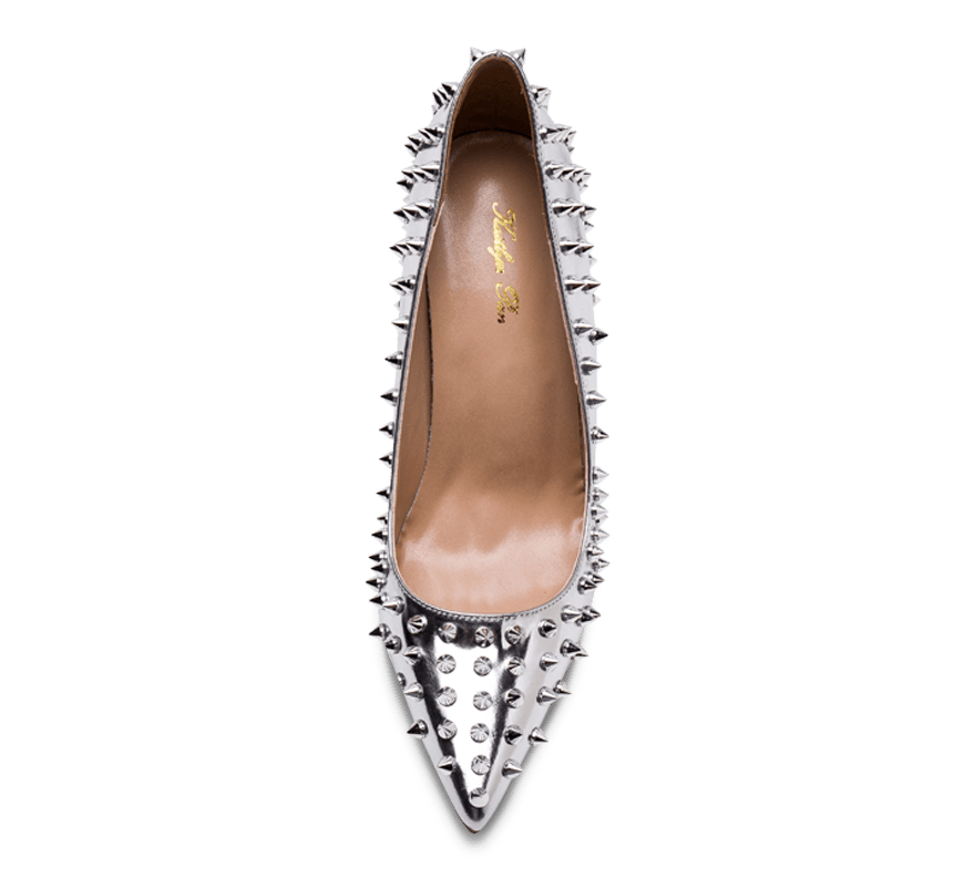Spikes Pink Sole High Heel Pumps - Kaitlyn Pan Shoes
