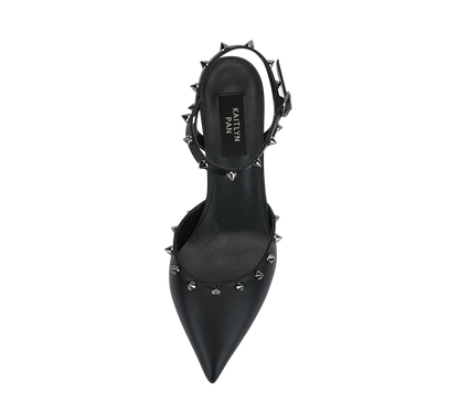 Studded High Heel Slingbacks - Kaitlyn Pan Shoes