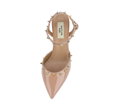 Studded Mid Heel Slingbacks - Kaitlyn Pan Shoes