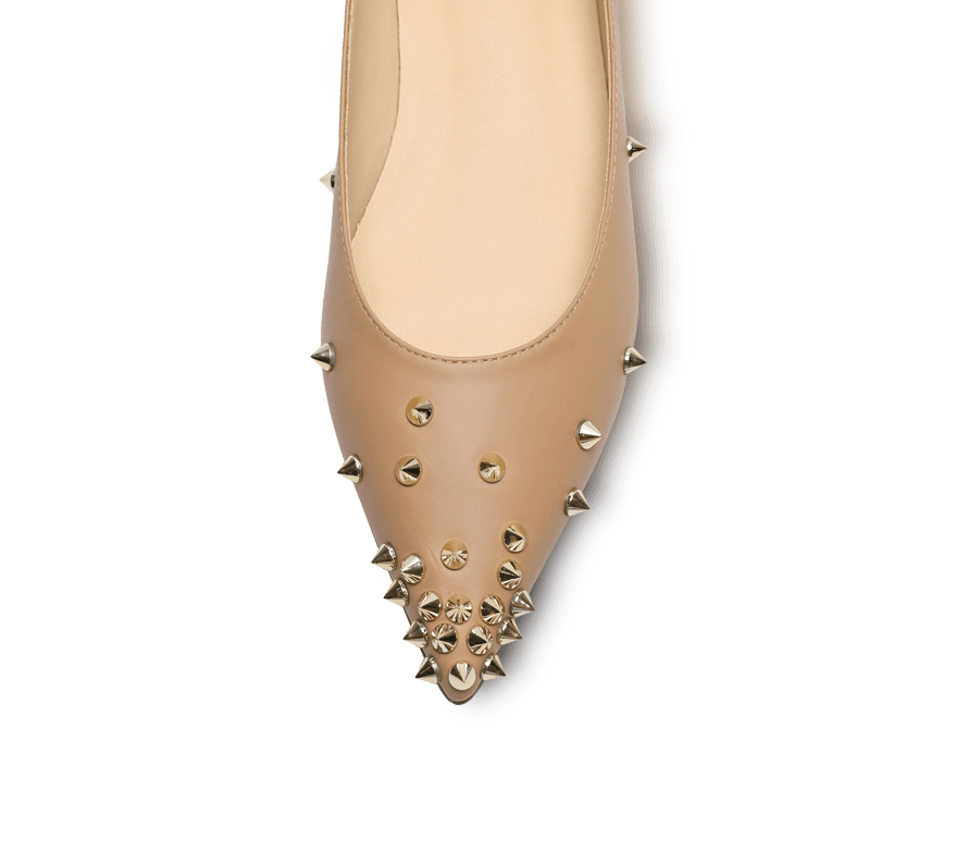 Skittle Studded Leather Flats - Kaitlyn Pan Shoes