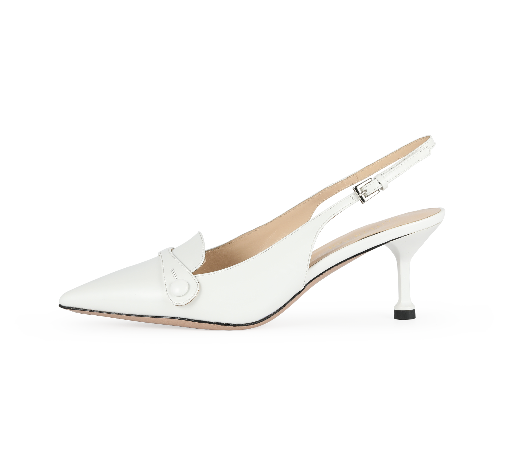 Pointed Toe Kitten Heel Slingbacks - Kaitlyn Pan Shoes