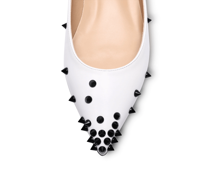Skittle Studded Leather Flats - Kaitlyn Pan Shoes