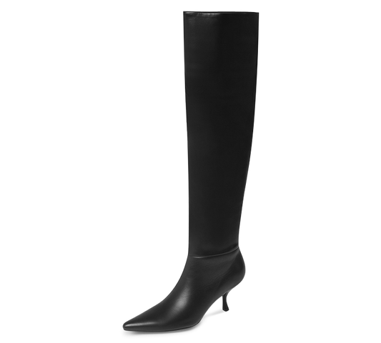Kitten Heel Knee High Boots - Kaitlyn Pan Shoes