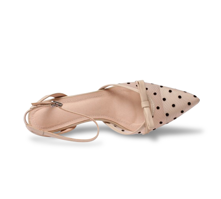 Cara Lace Dot Mid Heel Sandals - Kaitlyn Pan Shoes