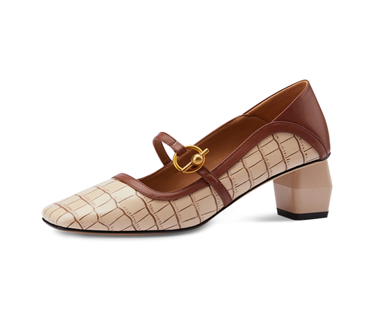 Louise Vintage Block Heel Pumps - Kaitlyn Pan Shoes