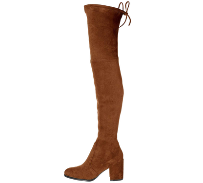 Paige Slim Fit Over The Knee Block Heel Boots - Kaitlyn Pan Shoes