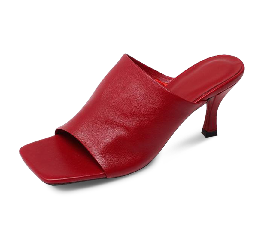 Katie Mid Heel Square Toe Sandals - Kaitlyn Pan Shoes