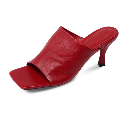 Katie Mid Heel Square Toe Sandals - Kaitlyn Pan Shoes