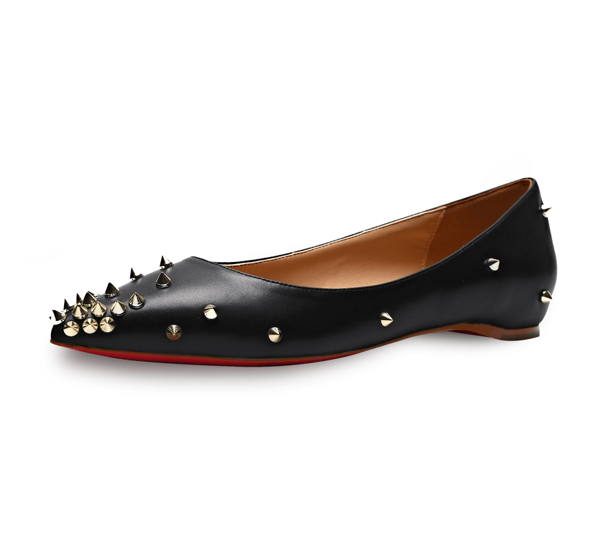 Skittle Studded Leather Flats - Kaitlyn Pan Shoes